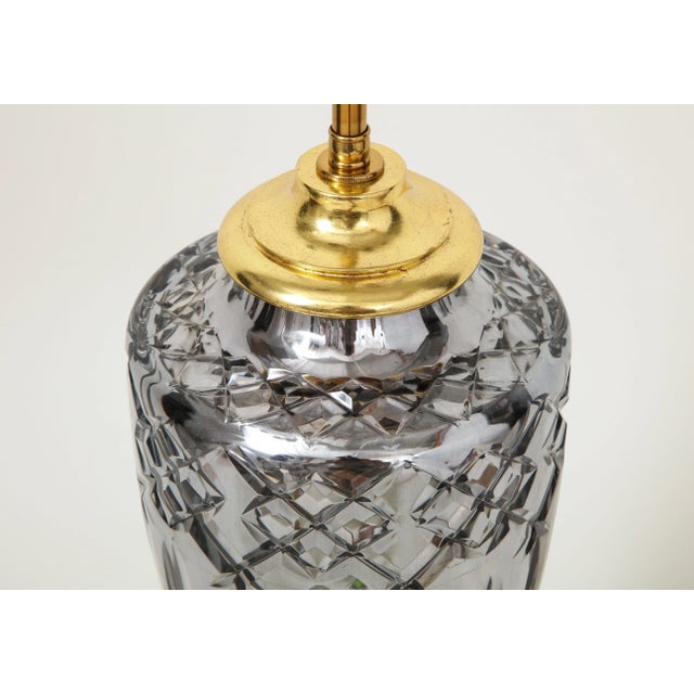 Silver Gray Mercury Glass and Gilt Table Lamp For Sale - Image 8 of 9