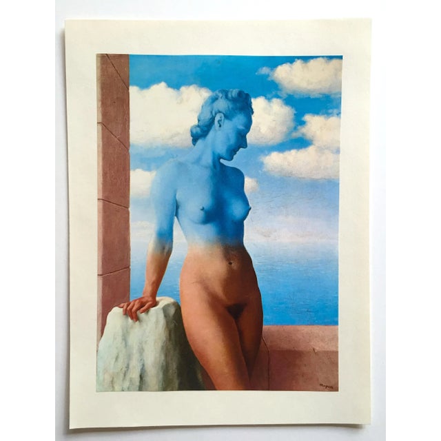 Blue Rene Magritte Vintage 1974 Surrealist Authentic Lithograph Print " Black Magic - La Magie Noire " 1945 For Sale - Image 8 of 10
