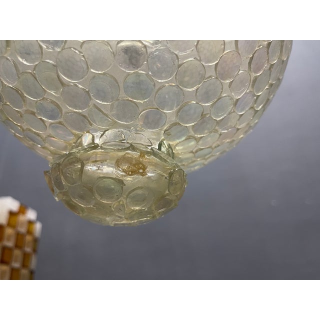 Vintage Iridescent Glass Mosaic Pendant Light with Bronze Fittings, 1960s For Sale - Image 6 of 16