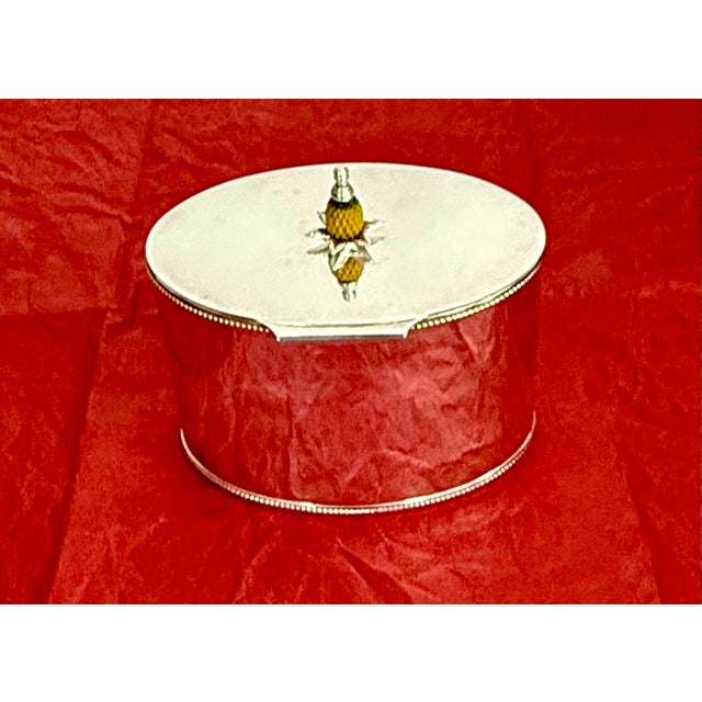 1990s Nestle Silver Plate Sheffield Tea Caddy Reproduction by Berndorf Lucerne Ag Co For Sale - Image 4 of 12