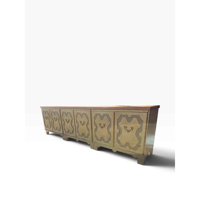 Baker Furniture Company 1960s Baker Furniture Monumental Three-Piece Hollywood Regency Credenza For Sale - Image 4 of 15