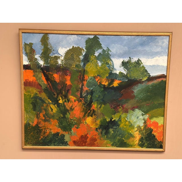 Stig Hallblom, Autumn Landscape, 1950s, Oil Painting on Canvas, Framed For Sale - Image 12 of 18