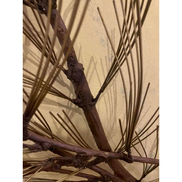 Metal Curtis Jere Nature Series Pine Tree Branch Wall Art Hanger Wrought Iron C. Jere For Sale - Image 7 of 11