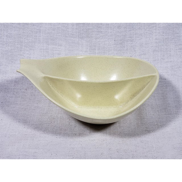 Vintage Original Mid-Century Modern Fish Tail Divided Ceramic Serving Dish (Monterey California Pottery) For Sale - Image 4 of 6