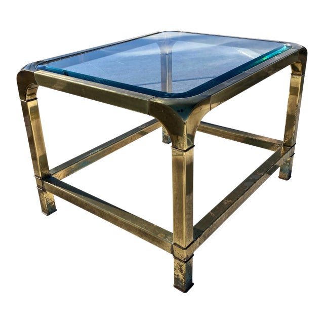 Brass & Glass Waterfall End Table From Mastercraft Chairish