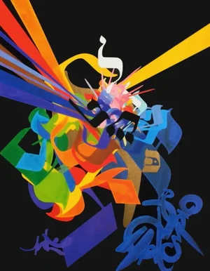 1990s "Hebrew Alphabet" Screenprint by Raymond Moretti