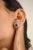 14k Gold Statement Emerald & Diamond Halo Earrings Wedding Gift- A Pair For Sale - Image 4 of 11