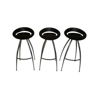 Magis Lyra Wenge & Chrome Bar Stools - 3. Sell as Set or Single. For Sale