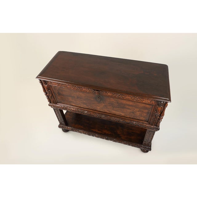 Italian Renaissance Cabinet in Walnut with Carvings, 16th Century For Sale - Image 17 of 18