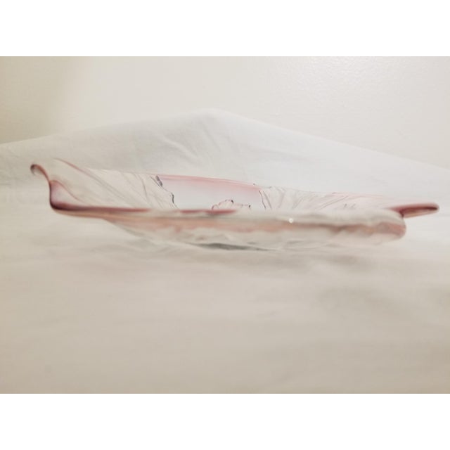 Savoir Vivre Artesia Nouveau Pink and Green Luster Crystal Dish For Sale In Baltimore - Image 6 of 12