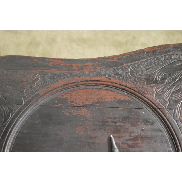 Brown Italian Renaissance Antique Phoenix Carved Walnut Hall Chair For Sale - Image 8 of 13