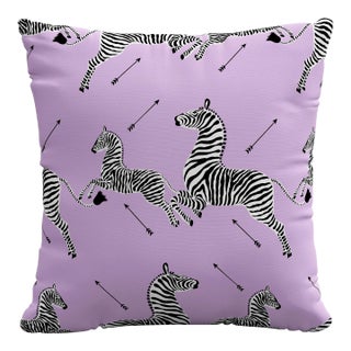 Red from Scalamandre crafted by Cloth & Company 20" Decorative Pillow, Purple Animal Print For Sale