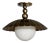 Handcrafted Pure Brass Flush Mount Ceiling Light Scalloped Vintage Globe Lamp For Sale