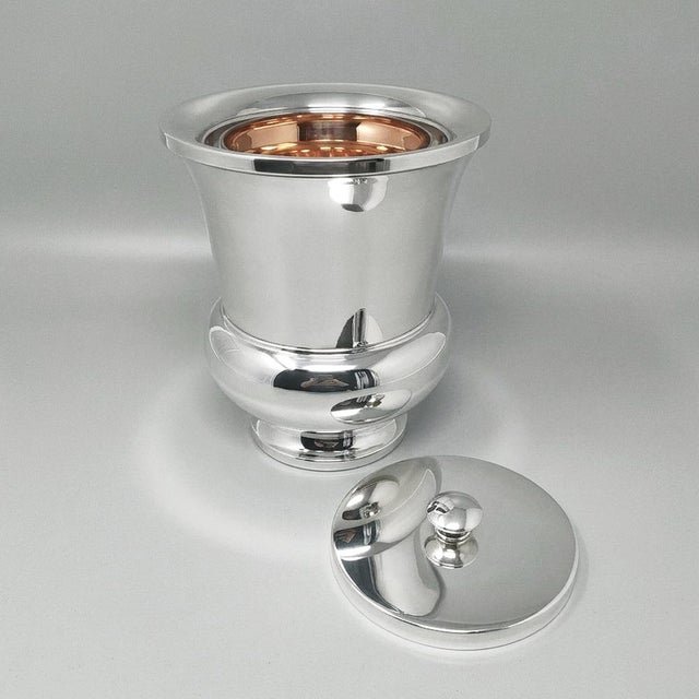 1960s a sculptural masterpiece of italian barware, this stunning ice bucket is a collaborative triumph of italian design,...