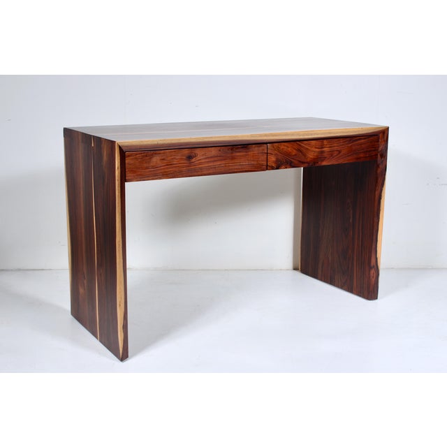 Don Shoemaker Modern Parsons Style Cocobolo Desk, Handcrafted, 1980s For Sale - Image 4 of 17