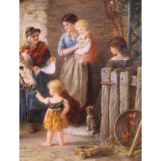 19th Century British Pastoral Oil Painting in Gilt Frame by Julian E. Drummond For Sale In Dallas - Image 6 of 12