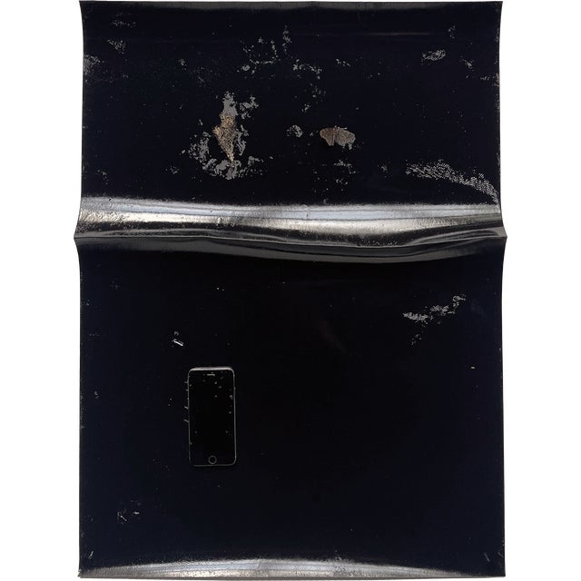 Harald Kröner Contemporary Abstract High Gloss Lacquer, Marinage/Paper "Black River #40" by Harald Kröner For Sale - Image 4 of 5
