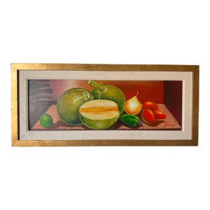 Vintage Still Life With Fruits – Oil on Canvas Painting by Emile Louisius