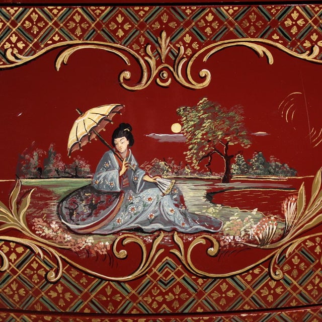 French Lacquered and Gilded Chinoiserie Commode, 1960 For Sale - Image 12 of 13