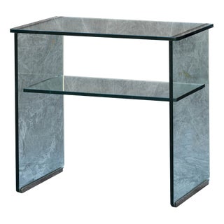 Italian Two Tier Table in Glass from Fontana Arte For Sale