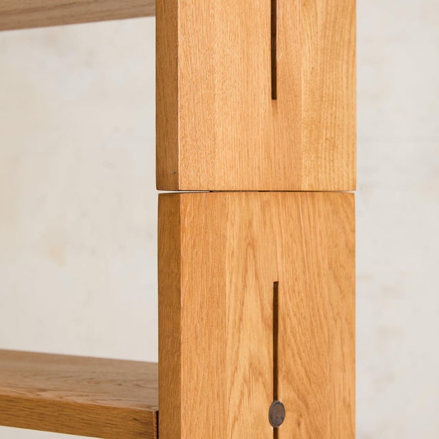 Italian Modular Oak Bookcase, 1970s For Sale - Image 11 of 11