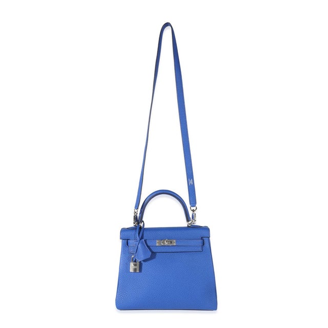 Contemporary Bleu Royal Togo Kelly Retourne 25 PHW For Sale - Image 3 of 8