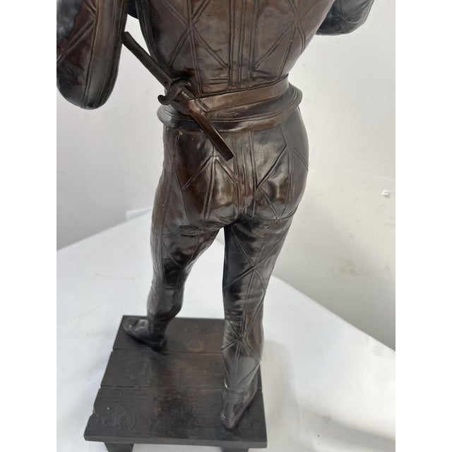 Bronze Harlequin Playing the Guitar by Debut Marcel For Sale - Image 18 of 18