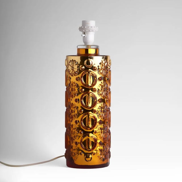 Glass Table Lamp by Gustav Leek for Orrefors, Sweden, 1960s, in Flawless conditions. Designed 1960 to 1969 I have official...