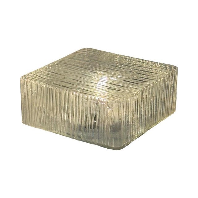 Gray Vintage Ceiling or Wall Mounted Lamp with Ribbed Glass and Metal Mount, Former Czechoslovakia, 1970s For Sale - Image 8 of 8