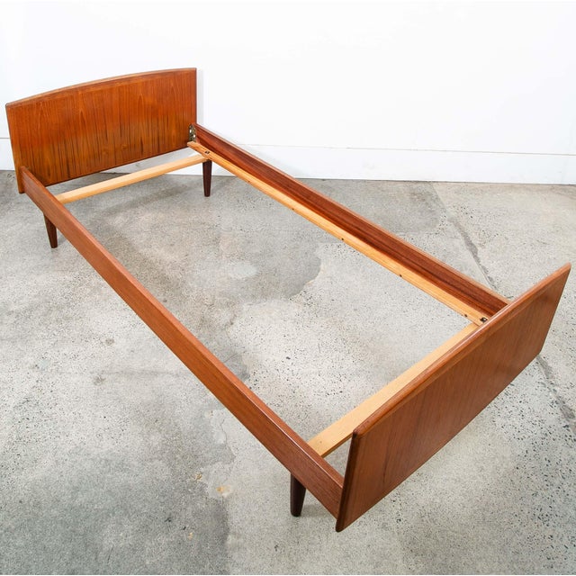 1960s Mid Century Danish Modern Bedframe Sm SingleTeak Bed Denmark Sannemanns Mobler For Sale - Image 4 of 10