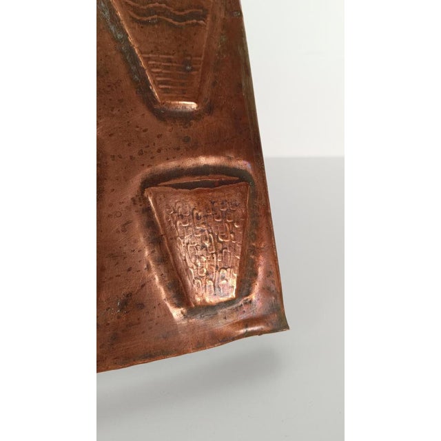 Copper sculpture panel made in Italy around the middle of the 20th century through the artisanal technique of metal...