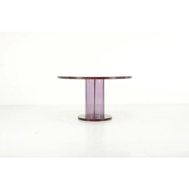 Brown Mid-Century Italian Dining Table with Acrylic Glass Core, 1970s For Sale - Image 8 of 11