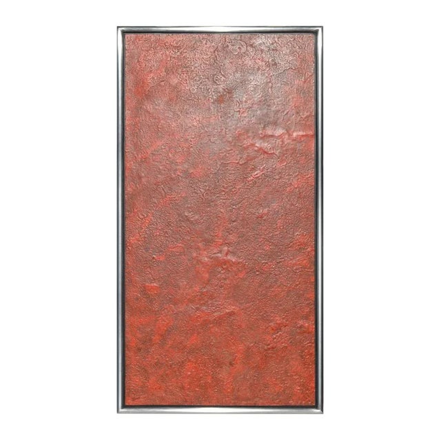 Early 21st Century Decorative Panel in Red Scagliola and Handmade Steel Frame from Cupioli Living For Sale - Image 5 of 5