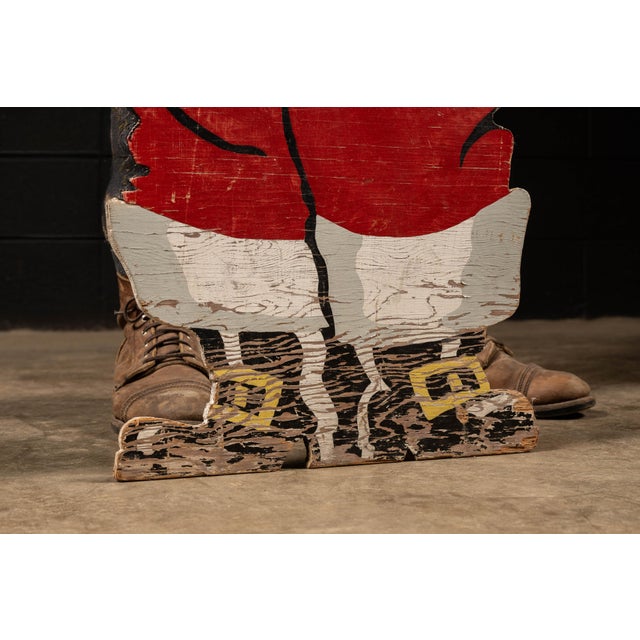 Vintage Easi-Bild 1950s Easi-Bild Hand-Painted Plywood Santa Claus Holiday Cutout For Sale - Image 4 of 6