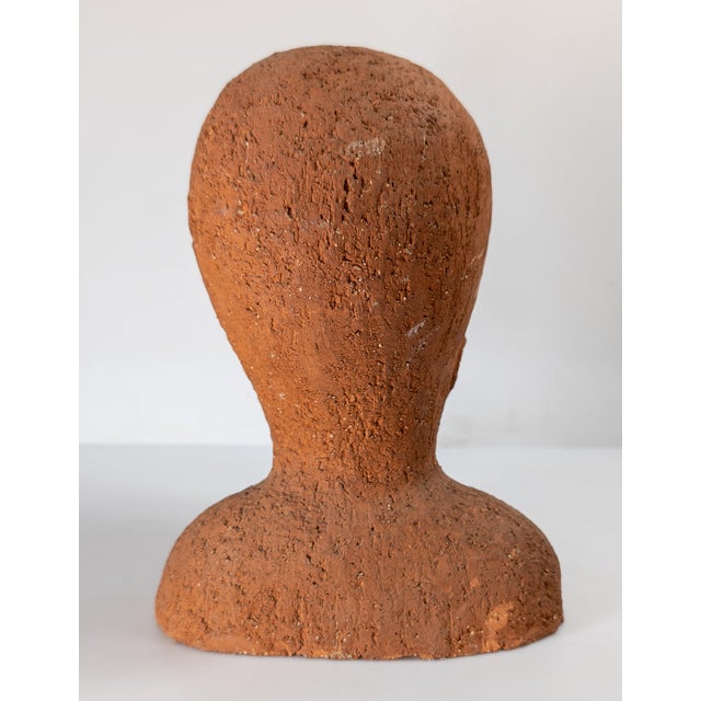 Ceramic Mid-Century Terra Cotta Bust of an Alien or Child For Sale - Image 7 of 11