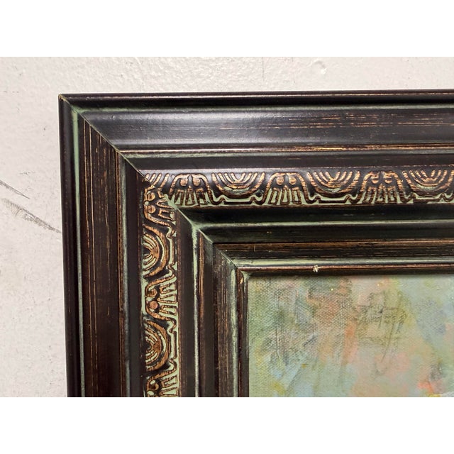 Vintage Abstract Oil Painting of Flowers, Framed For Sale - Image 4 of 12