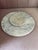 Vintage natural white marble serving tray with unique gray veining. The tray rotates smoothly on a solid marble base....