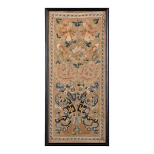 Chinese Silk Embroidered Panel, Qing, 19th Century
