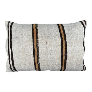 Turkish Hemp Pillow Cushion Natural Beige Brown Pillow Cushion Cover 16 "x 24" For Sale