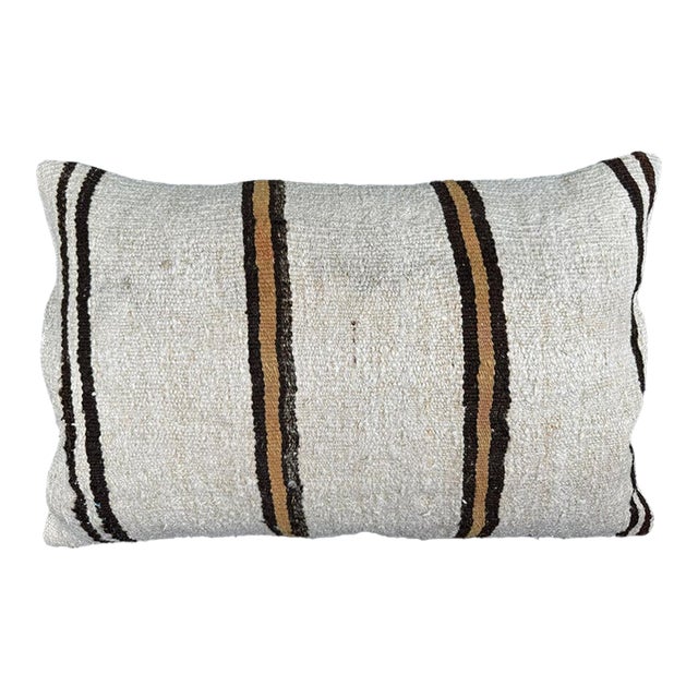 Turkish Hemp Pillow Cushion Natural Beige Brown Pillow Cushion Cover 16 "x 24" For Sale
