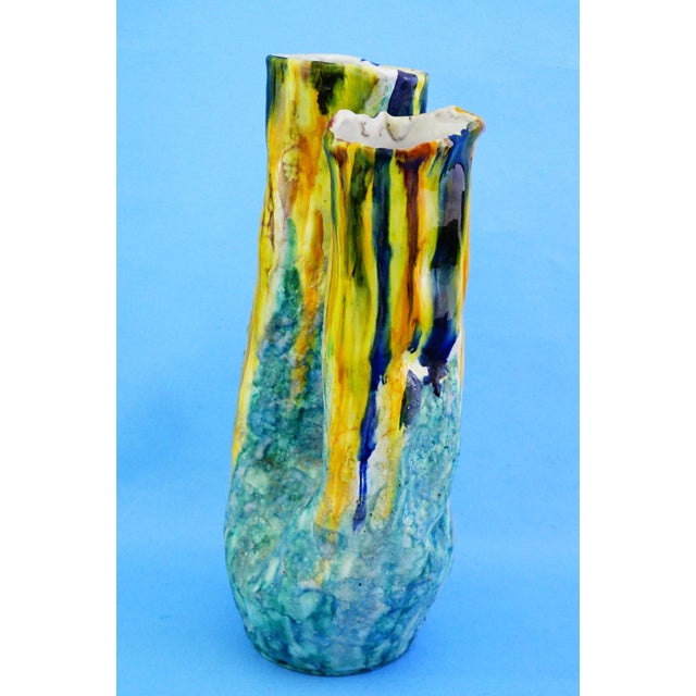 Blue 20th Century Ceramic Vase by G EC Amalfi, Gestione Esercizio Ceramiche attributed to Gambone, 1950s For Sale - Image 8 of 18