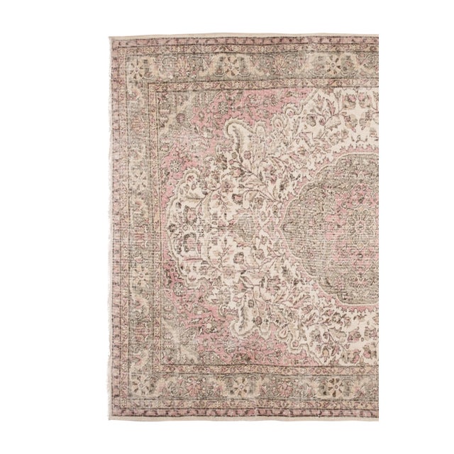 Distressed Vintage Turkish Sparta Rug - 6'11" X 9'10" For Sale - Image 4 of 12