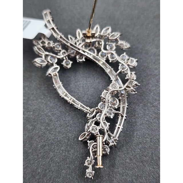 1930s Antique 10.00 Ct Platinum Brooch For Sale - Image 5 of 9