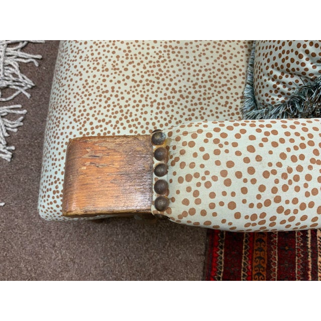 Wood Bobbin Chair With Upholstery For Sale - Image 7 of 12