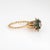 1960s Emerald Diamond Tulip Ring Vintage 14k Yellow Gold Stacking Band Estate Jewelry, Size 5.75 For Sale - Image 4 of 6