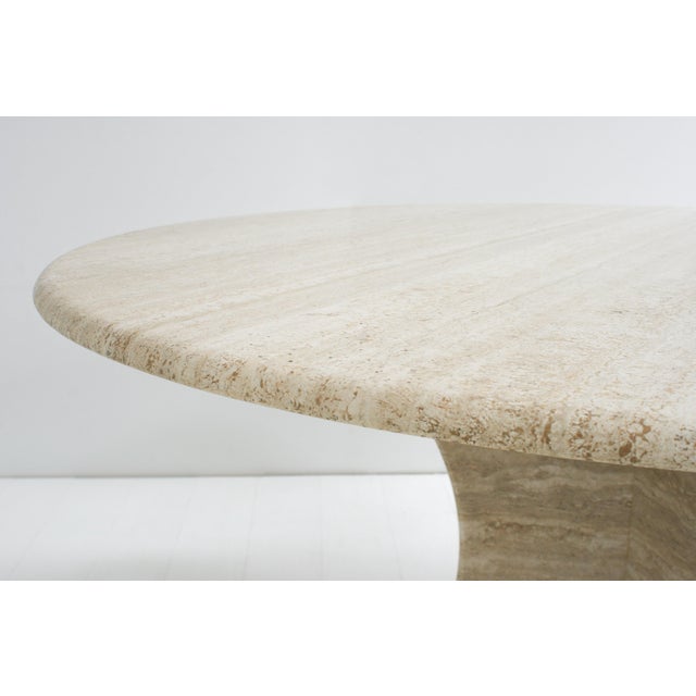 Vintage Round Travertine Dining Table, 1970s For Sale - Image 9 of 12