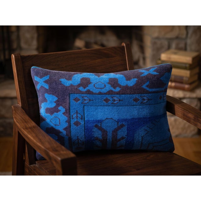 Vintage Lumbar Rug Pillow Cover For Sale - Image 4 of 11
