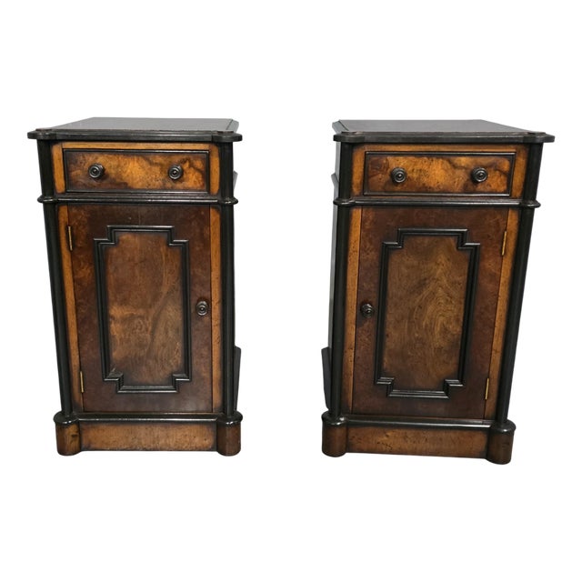 Burr Walnut Bedside Cabinets, 1920s, Set of 2 For Sale