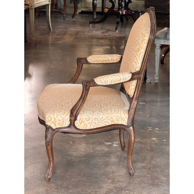 Pair of 19th Century French Armchairs With Carved Floral Crests For Sale - Image 10 of 12