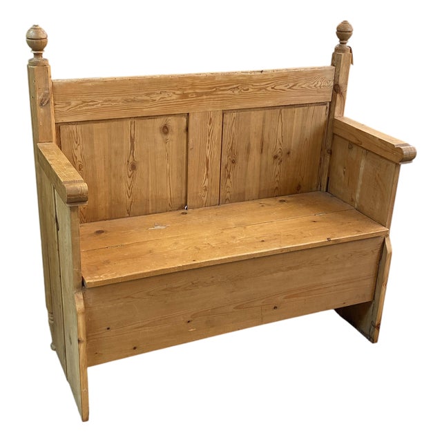 1920's English Pine Bench For Sale